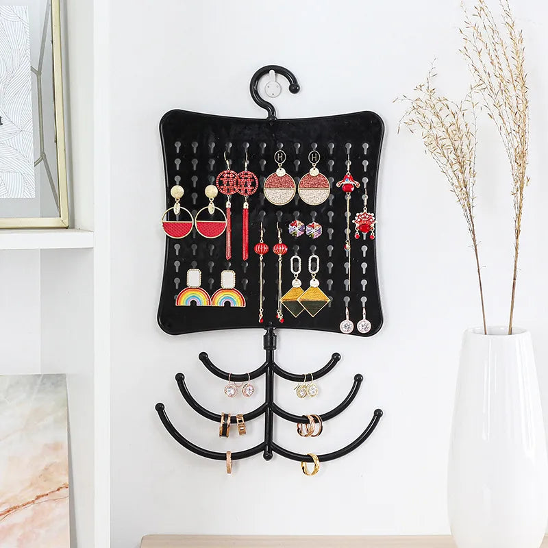 Creative Multi-Purpose Wall Mounted Jewelry Display Rack Key Holder Ring Holder Earring Holder Artistic Plastic Storage Organizer