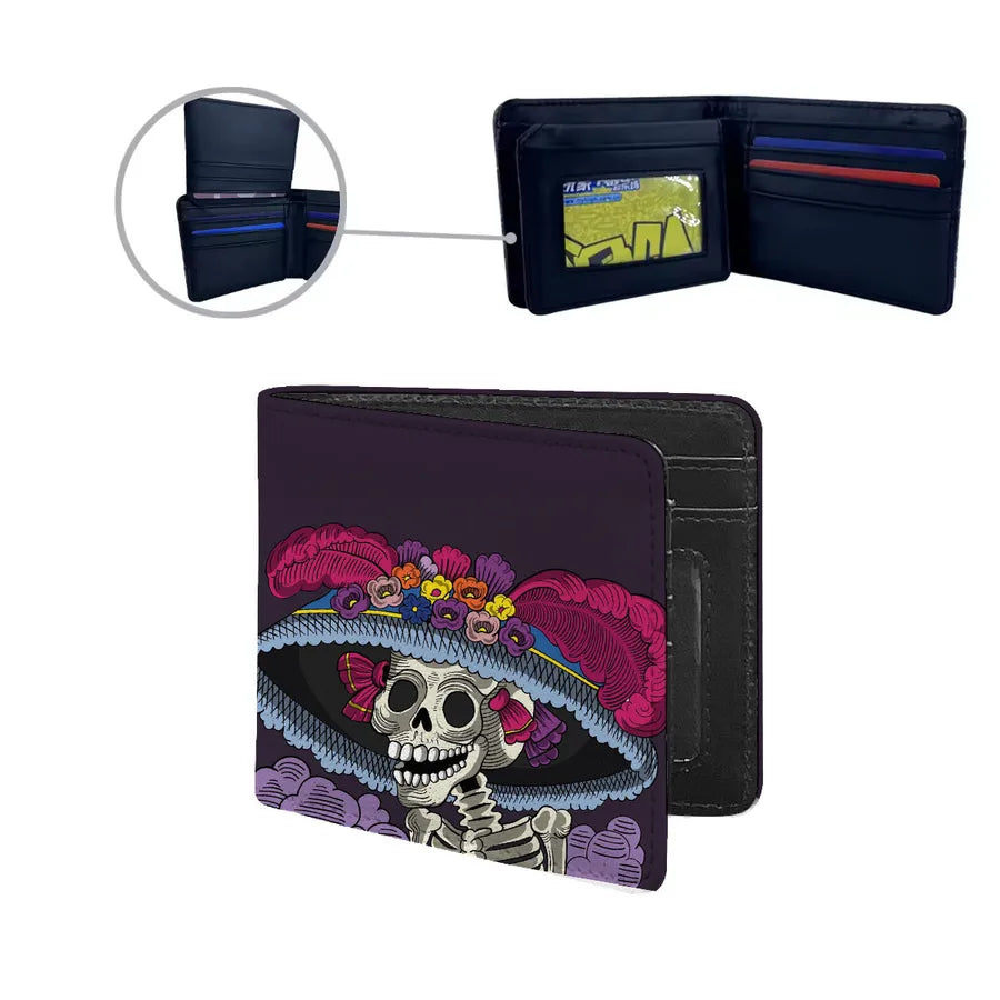Men's Skull Pu Leather Flip Cover Wallets