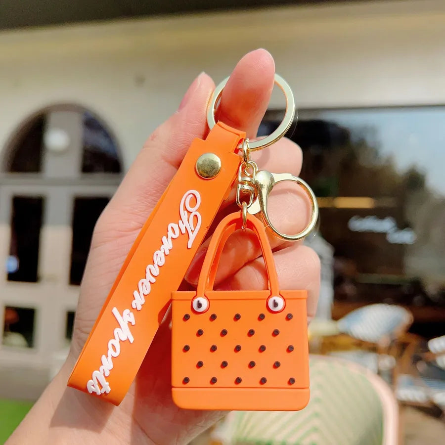 1 Piece Modern Style Bag Letter Alloy Silica Gel Women's Lobster Trigger Clasp Closure Bag Pendant Keychain
