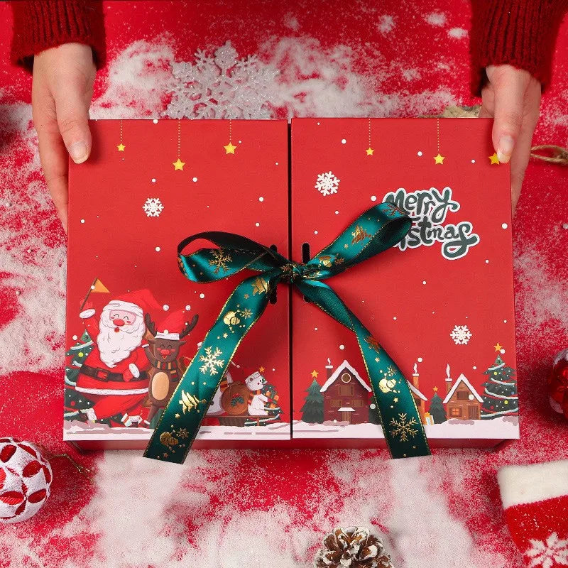 Large Size Christmas Gift Box With Thermal Cup Double Opening Design For Peaceful Night Candy Apple Packaging Scarf Included