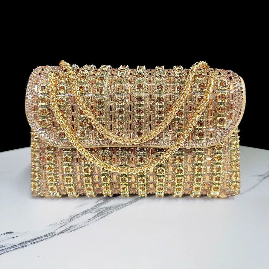 New Full Drill Handbag Diamond Embedded Underarm Evening Bag Women's Socialite Ball Gown Single Shoulder Crossbody Dinner Bag