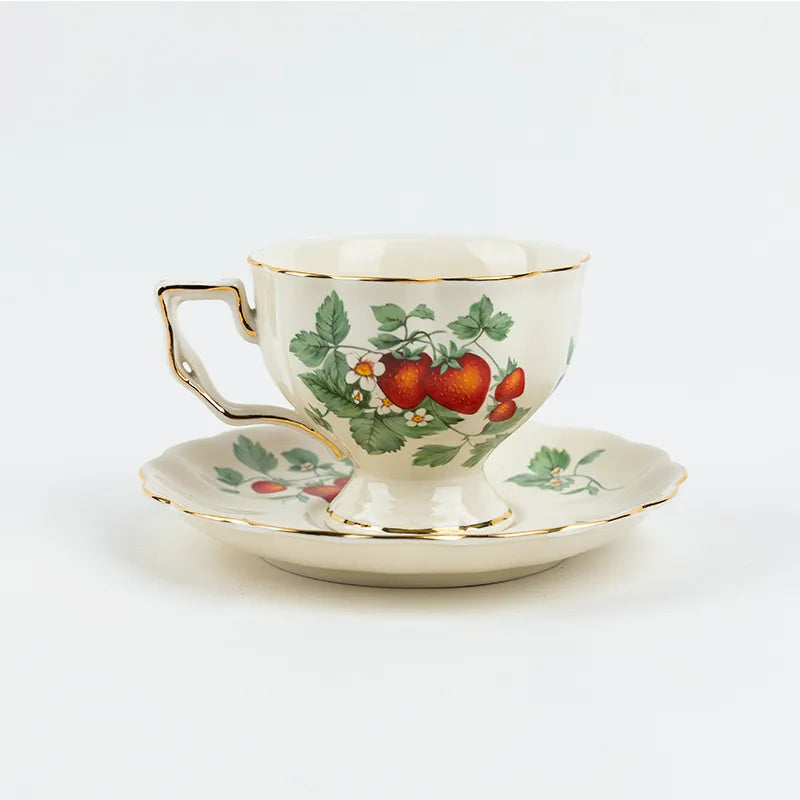 European Style Vintage Coffee Cup Set Cup and Saucer Ceramic British Style Phnom Penh Large Tea Cup French Restaurant Bar Cup Household