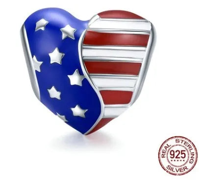 1 Piece 925 Sterling Silver Rhinestones Heart Shape Jewelry Accessories