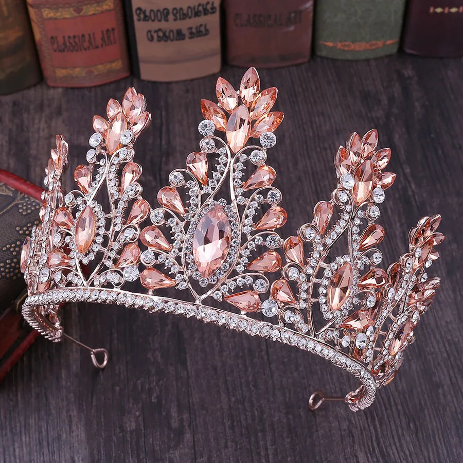 retro crown alloy inlay crystal rhinestones crown 1 piece