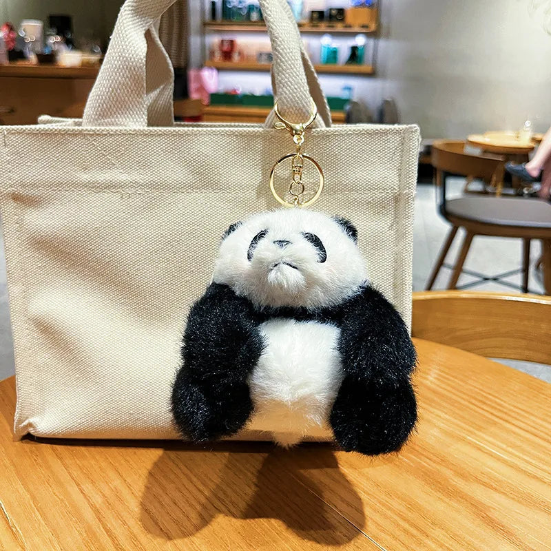 Authentic Original Plump Panda Plush Keychain Cute Cartoon Doll Couple Bag Pendant Small Gift Soft Toy For Valentine's Day