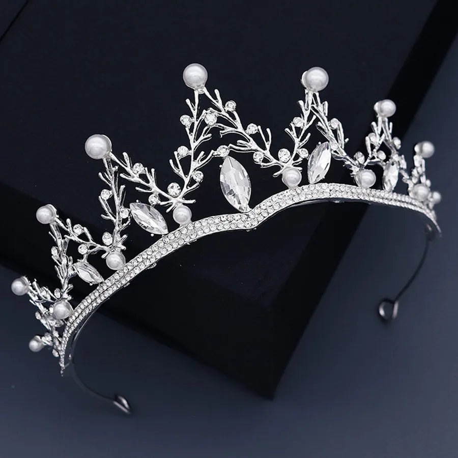 baroque  alloy rhinestone pearl crown