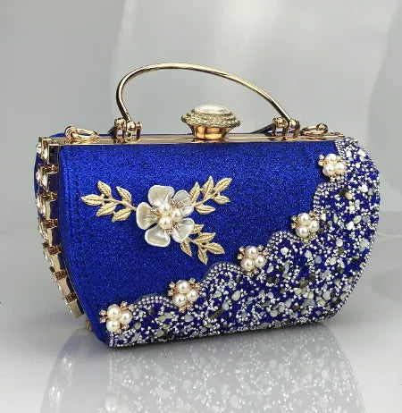 Rhinestone Polyester Geometric Flower Trapezoid Evening Bags