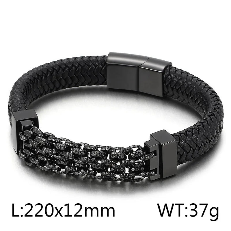 Simple Style Geometric Cowhide Titanium Steel Plating 18K Gold Plated Women's Men's Bangle