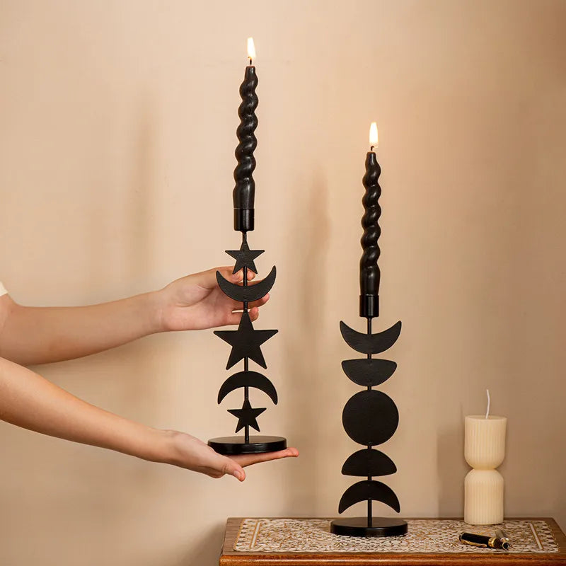 Romantic Simple Style Geometric Star Moon Iron candlestick
