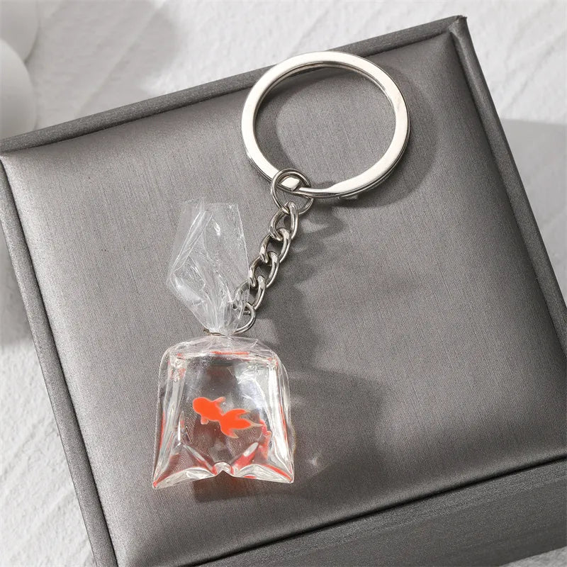 casual vintage style simple style fish resin bag pendant keychain