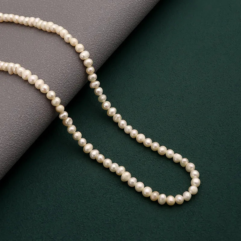 1 piece fashion solid color freshwater pearl beaded necklace