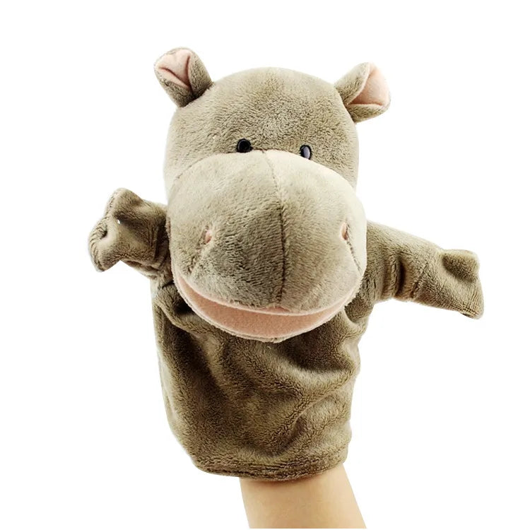 Can open mouth cartoon animal plush hand puppet parent-child toy mouth can move a variety of styles  spot mixed batch