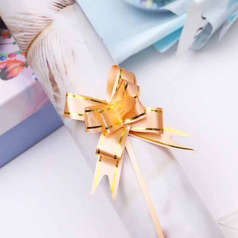 Free Shipping 15# Trumpeter Flower Christmas Holiday Decoration Gift Packaging PP Plastic Flower Bow Ribbon