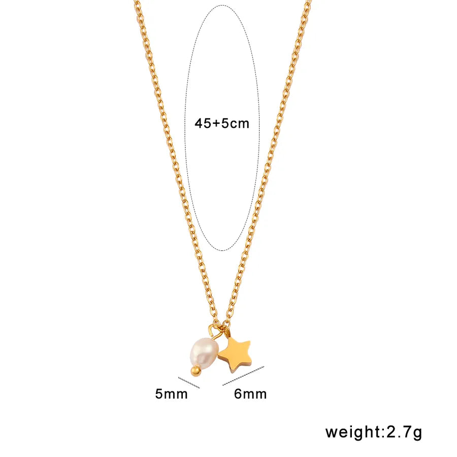 Wholesale Jewelry Casual Elegant Pentagram 304 Stainless Steel Micro Super Whisper Thin Chain snake chain Pendant Necklace