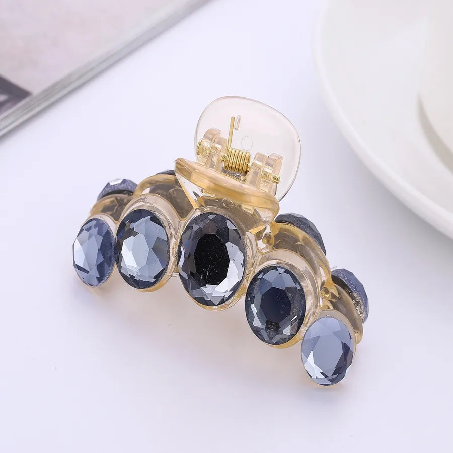 Elegant Women's Geometric Artificial Crystal Metal Hair Claws