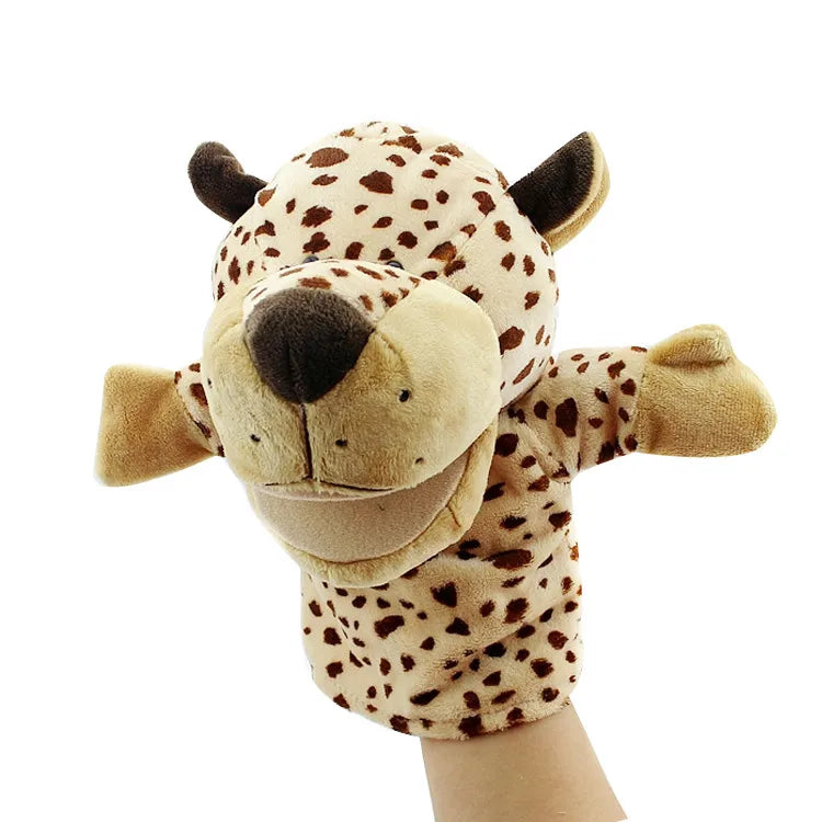 Can open mouth cartoon animal plush hand puppet parent-child toy mouth can move a variety of styles  spot mixed batch