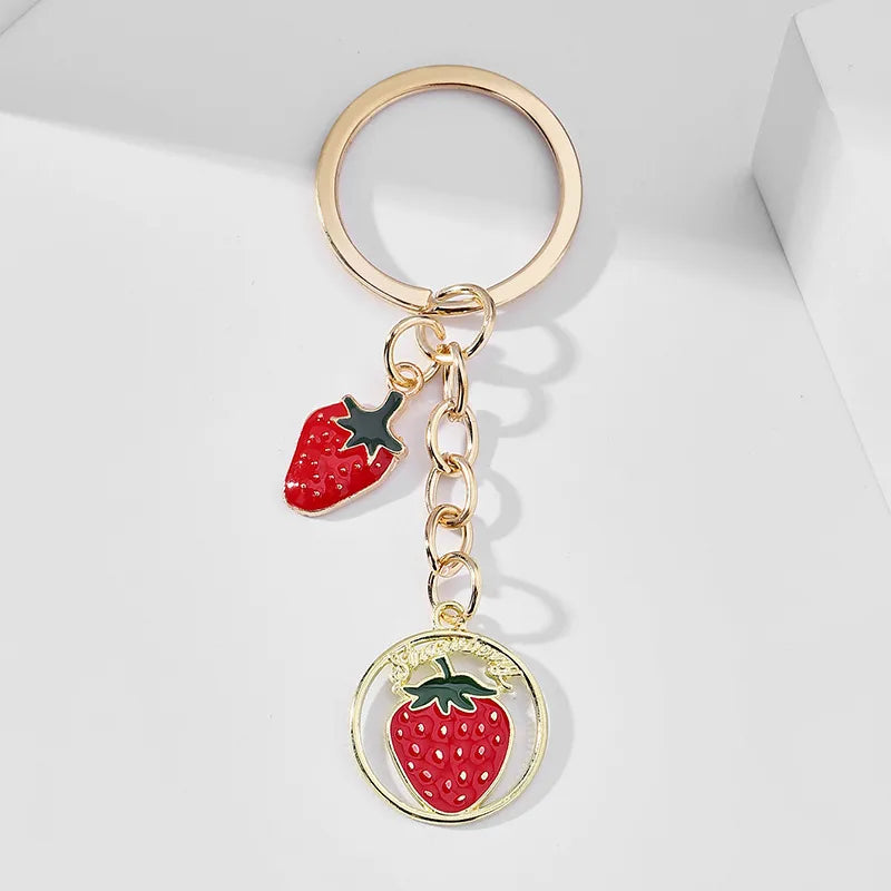 Sweet Cherry Fruit Alloy Unisex Keychain