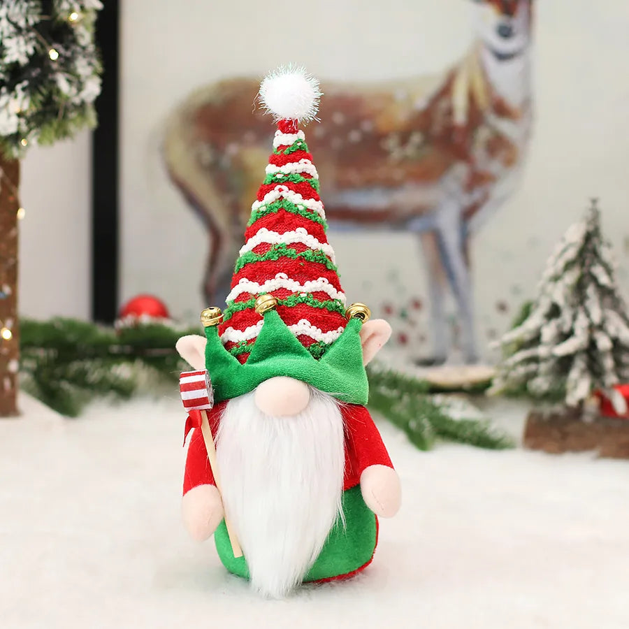 Christmas Cute Doll Stripe PP Flannel Party Ornaments