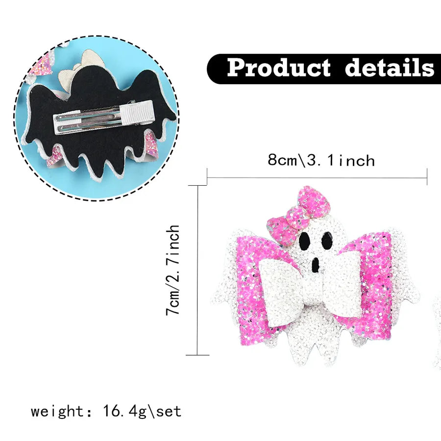 Halloween Heavy Work Skeleton Ghost Butterfly Knot Hair Clip Children's Funny Hair Accessories Customizable Headwear