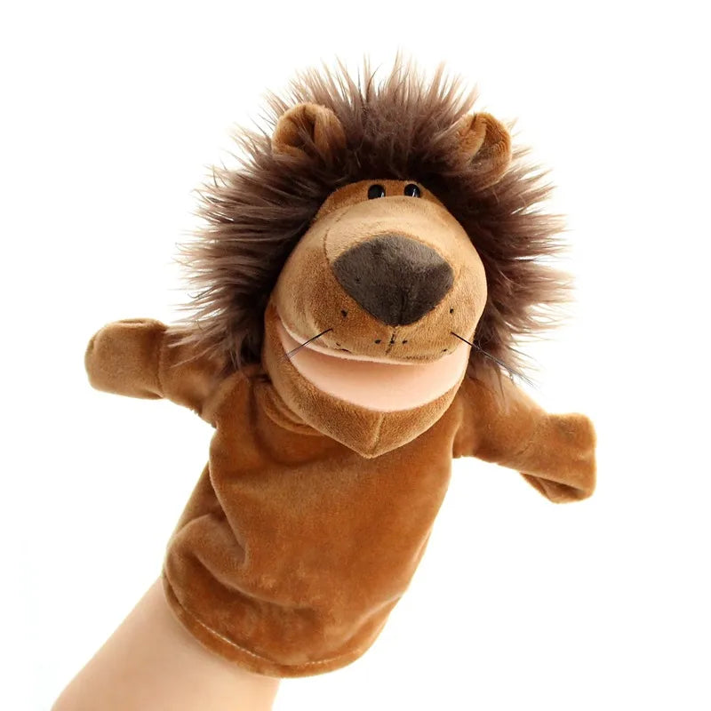 Can open mouth cartoon animal plush hand puppet parent-child toy mouth can move a variety of styles  spot mixed batch