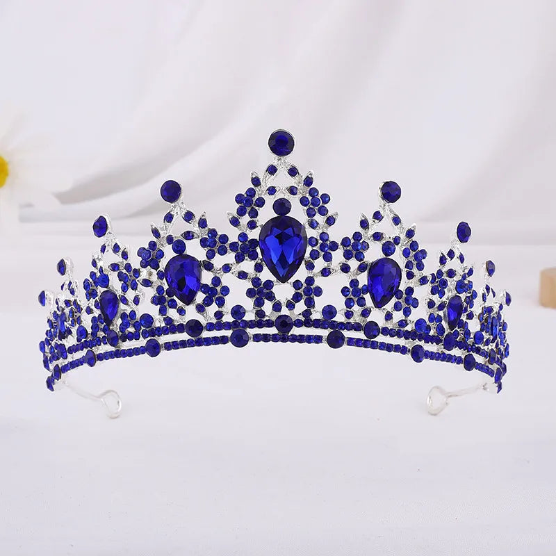 bridal water droplets alloy inlay rhinestones crown