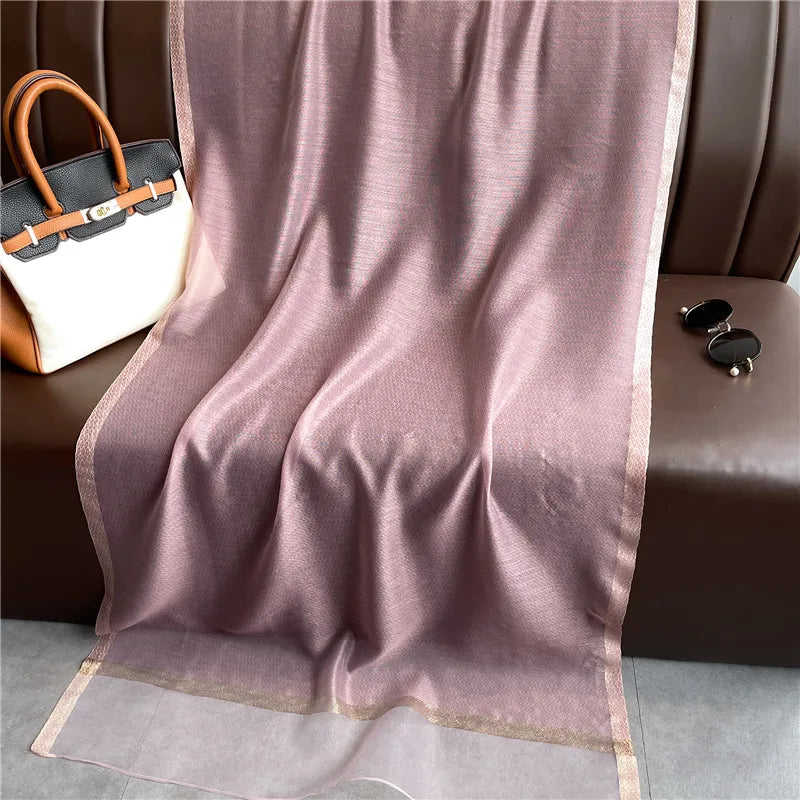 women's elegant solid color polyester scarf