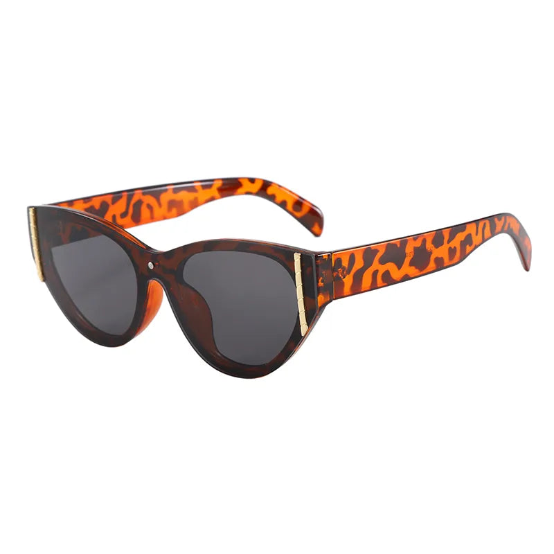 Streetwear Affordable luxury style Advanced Sense Solid Color Pc Cat Eye Full Frame Women's Sunglasses