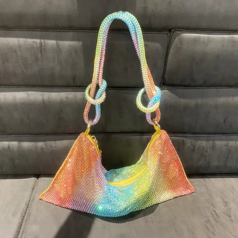 women's small polyester solid color classic style square zipper underarm bag