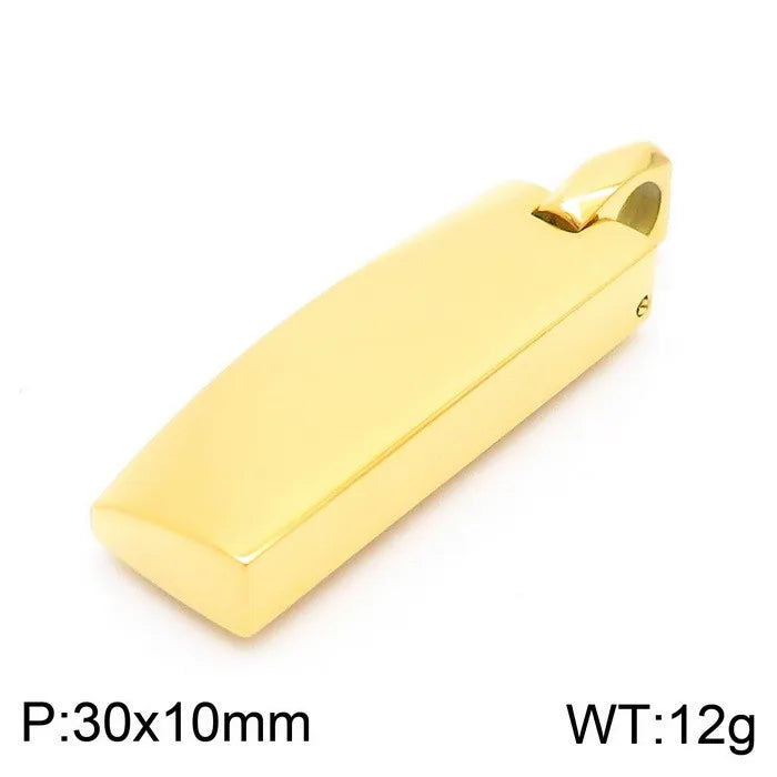fashion rectangle titanium steel plating titanium steel pendant necklace 1 piece