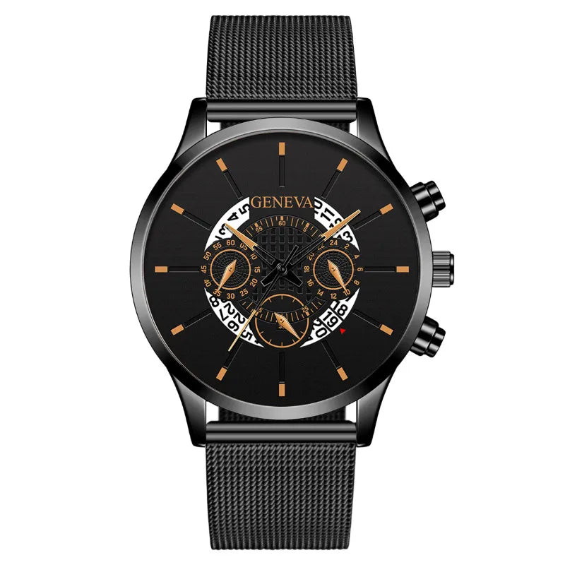 Simple Style Streetwear Color Block Buckle Quartz Watch Men's Watches