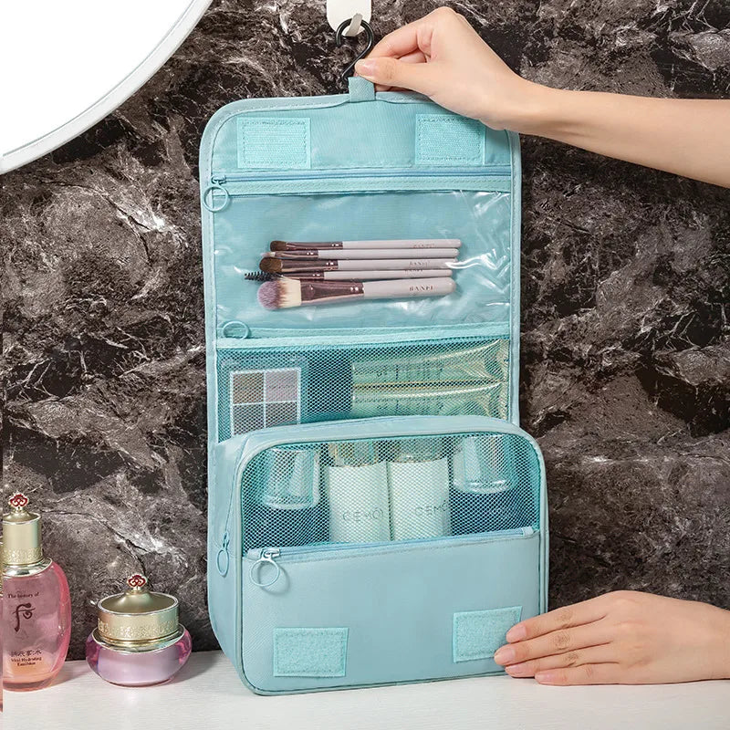 casual solid color oxford cloth toiletry bag