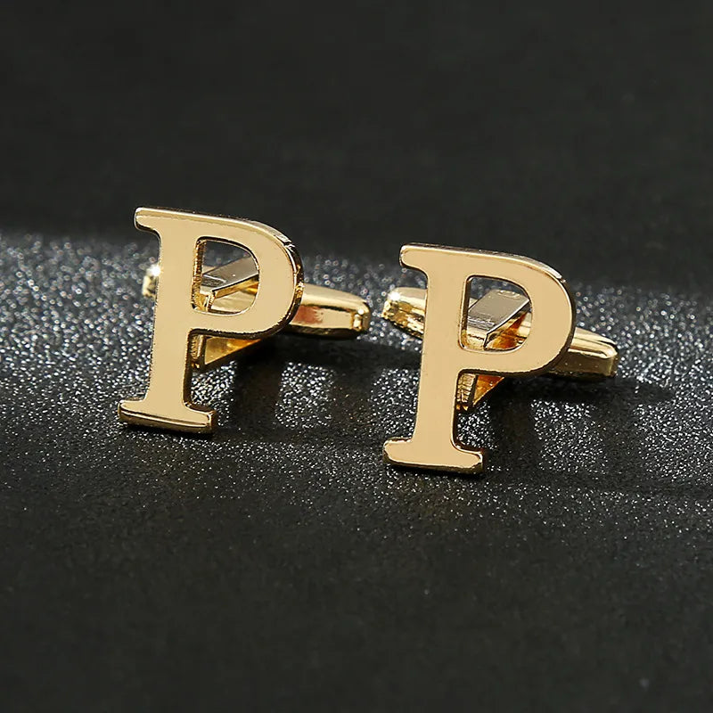 Vintage Style letter Iron Plating Unisex Cufflinks