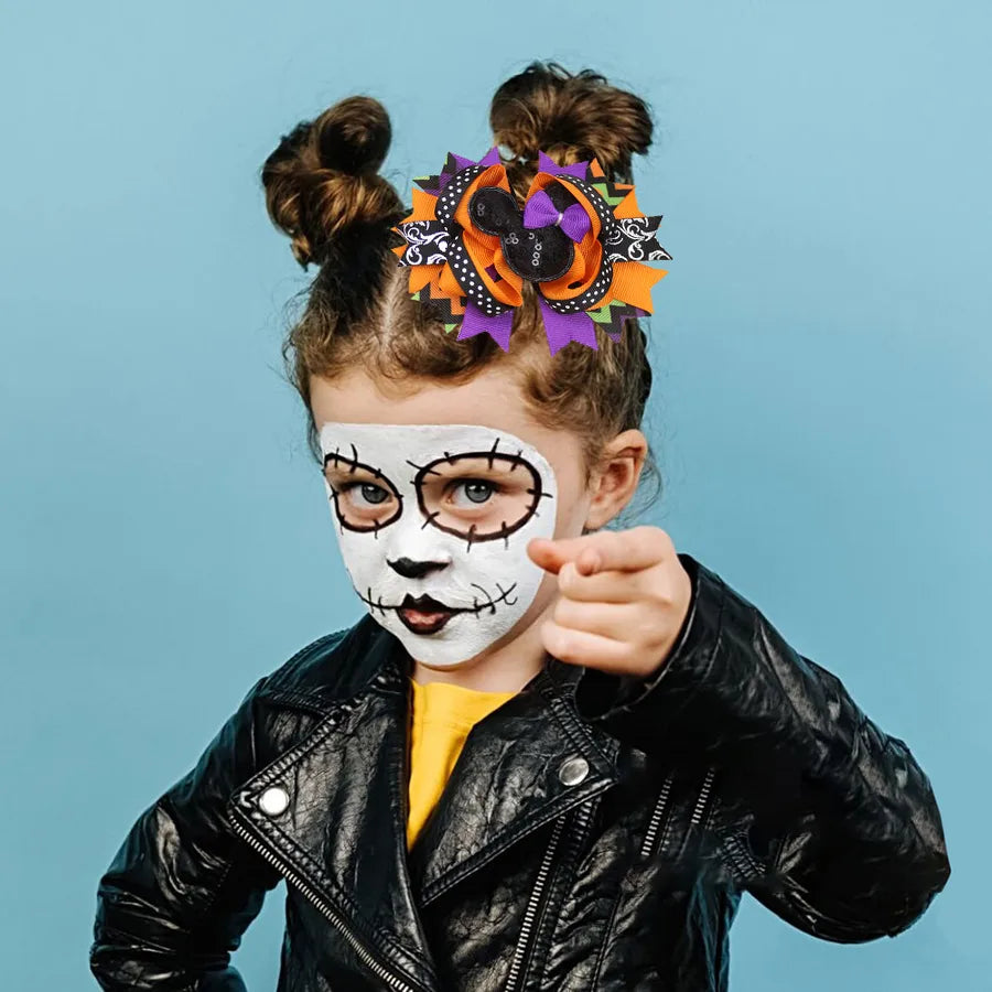 Halloween Pumpkin Skeleton Bat Hair Clip Cartoon Night Horror Movie Hair Accessories For Children