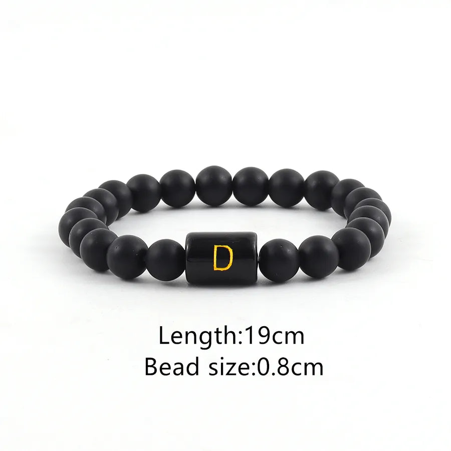 Elegant Vintage Style Simple Style Letter Glass Stone Men's Bracelets Men Beaded Bracelets