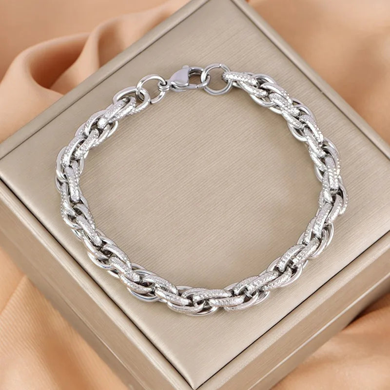 Simple Style Classic Style Geometric 304 Stainless Steel Bracelets In Bulk