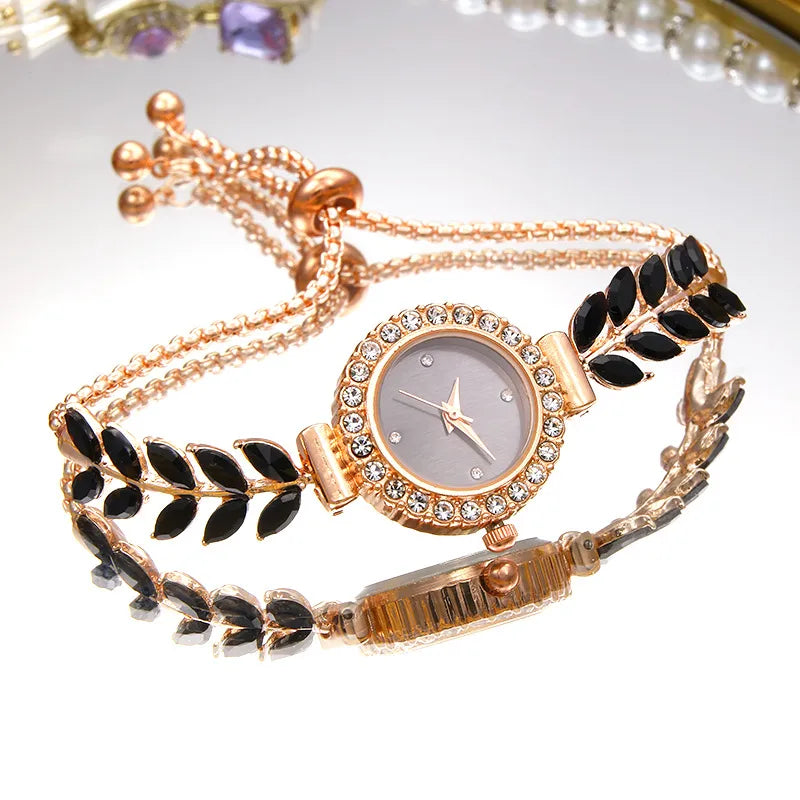 Casual Leaf Jewelry Buckle Quartz Women's Watches