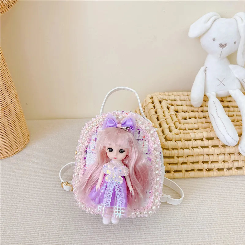 Children's Bag Crossbody Bag Cute Western Girl's Bag  New Fashion Multi-use Princess Girl's Backpack