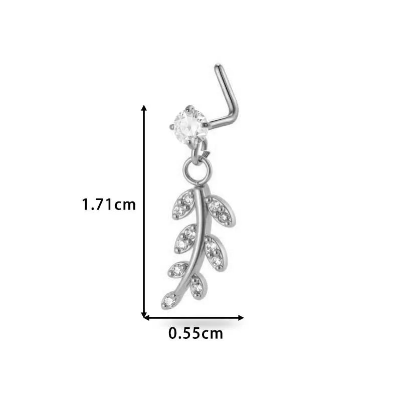 1 Piece Nose Rings & Studs Simple Style Classic Style Flower Copper Flowers Zircon Nose Rings & Studs