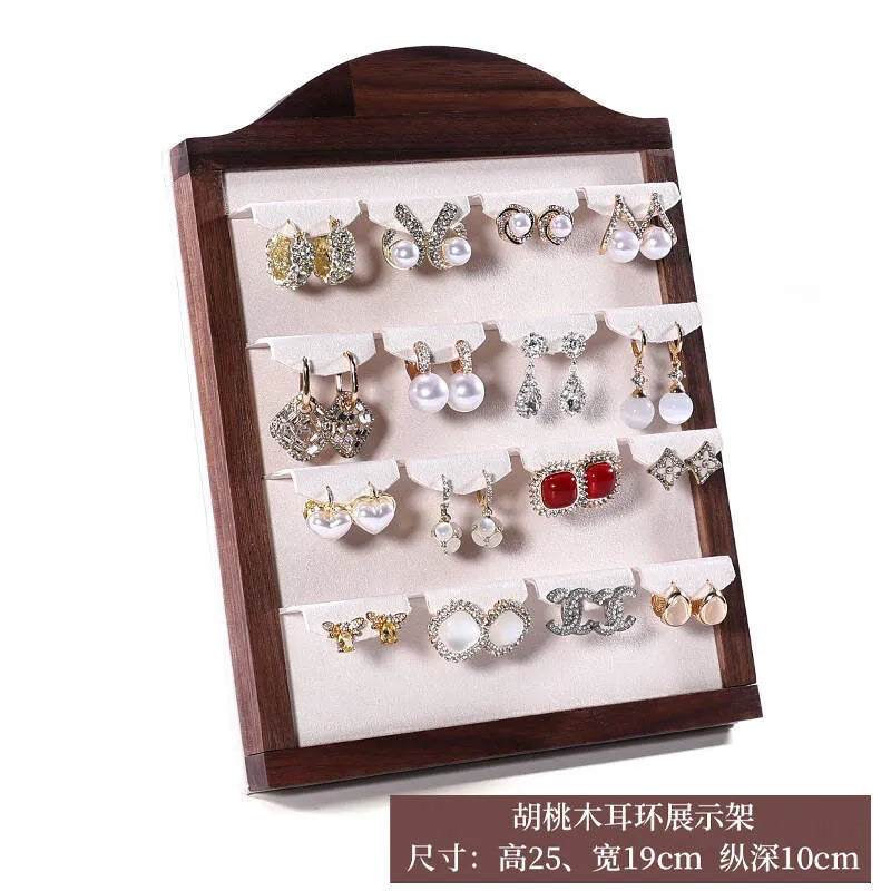 Walnut Wood Picture Frame Ring Display Stand Earring Holder Jewelry Shooting Props High-End Feeling Assembled Ring Display Plate
