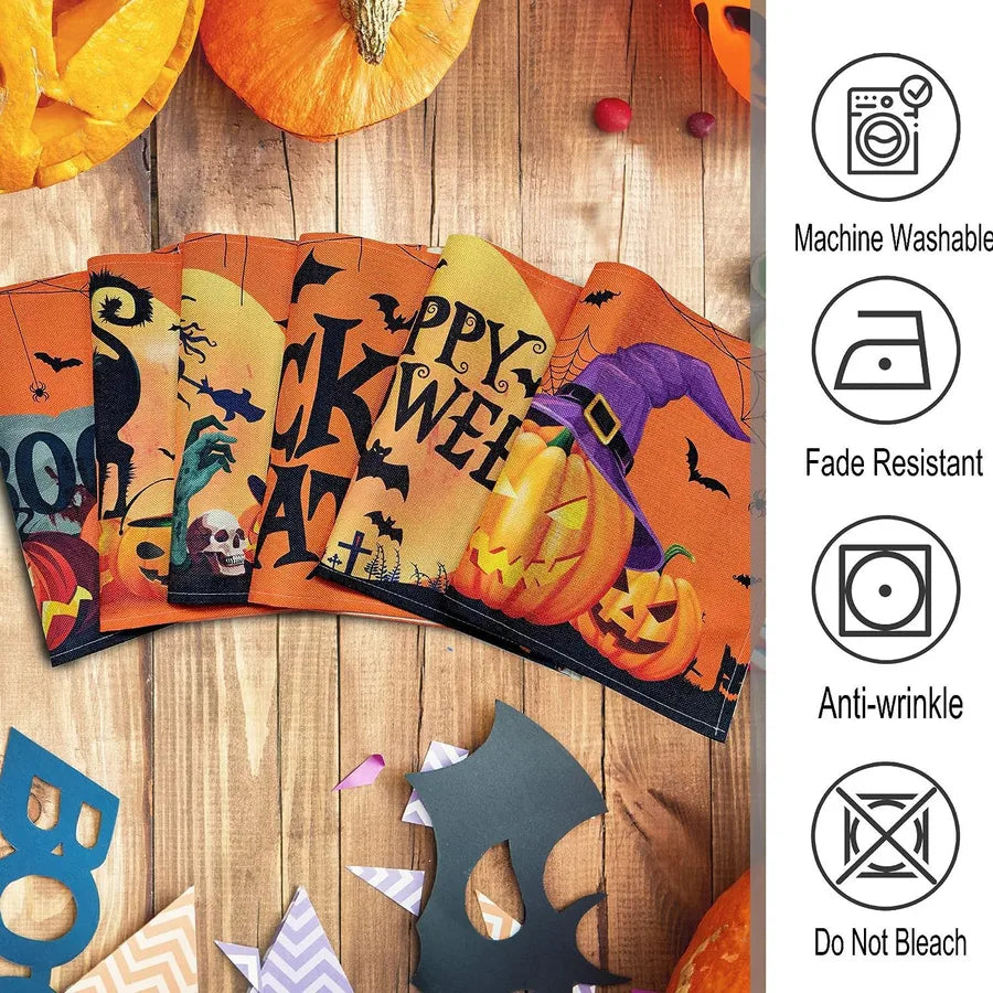 Halloween Dining Mat Trick Or Treat Series Combination Table Mat Restaurant Holiday Atmosphere Decoration Utensil Heat Resistant Pad