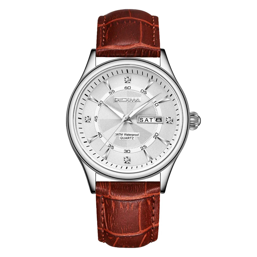 Casual Color Block Solid Color Butterfly Double Snap Quartz Men's Watches