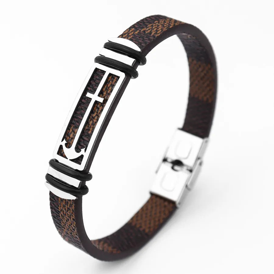 Retro Punk Animal rope Titanium Steel Plating Men's Bangle Men Cord & Leather Bracelets