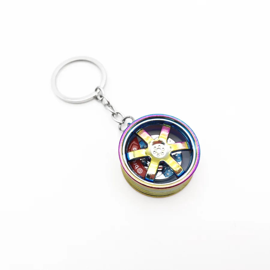 simple style brake disc turbine air filter zinc alloy unisex keychain