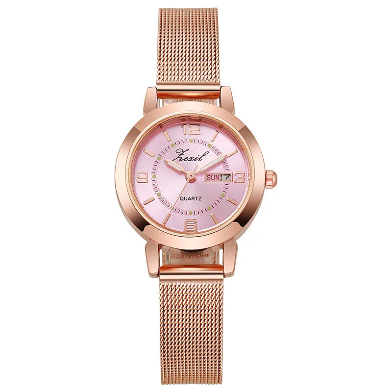casual solid color horseshoe buckle quartz women's watches