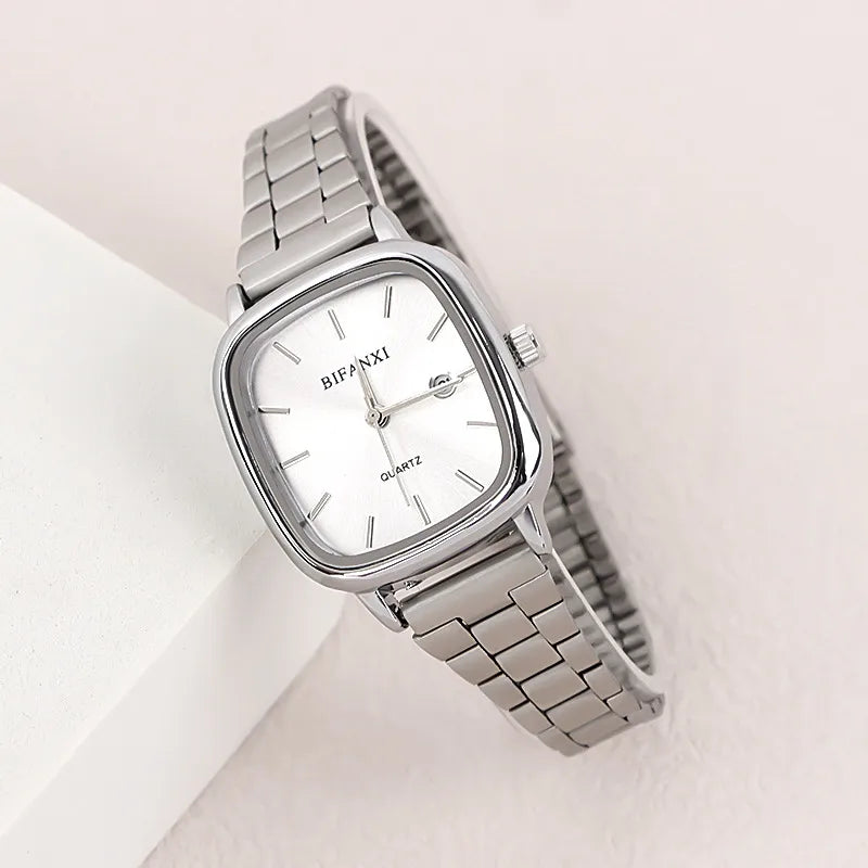 Business Solid Color Horseshoe Buckle Quartz Watch Women's Watches