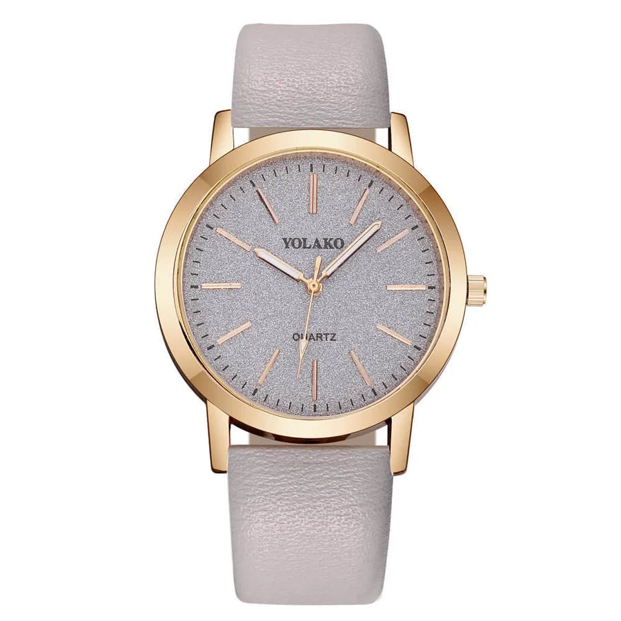 Casual Solid Color Buckle Quartz Women's Watches