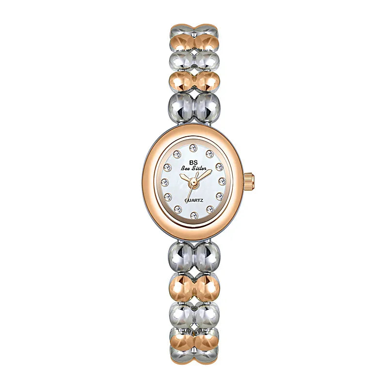 Elegant Color Block Single Folding Buckle Quartz Watch Women's Watches