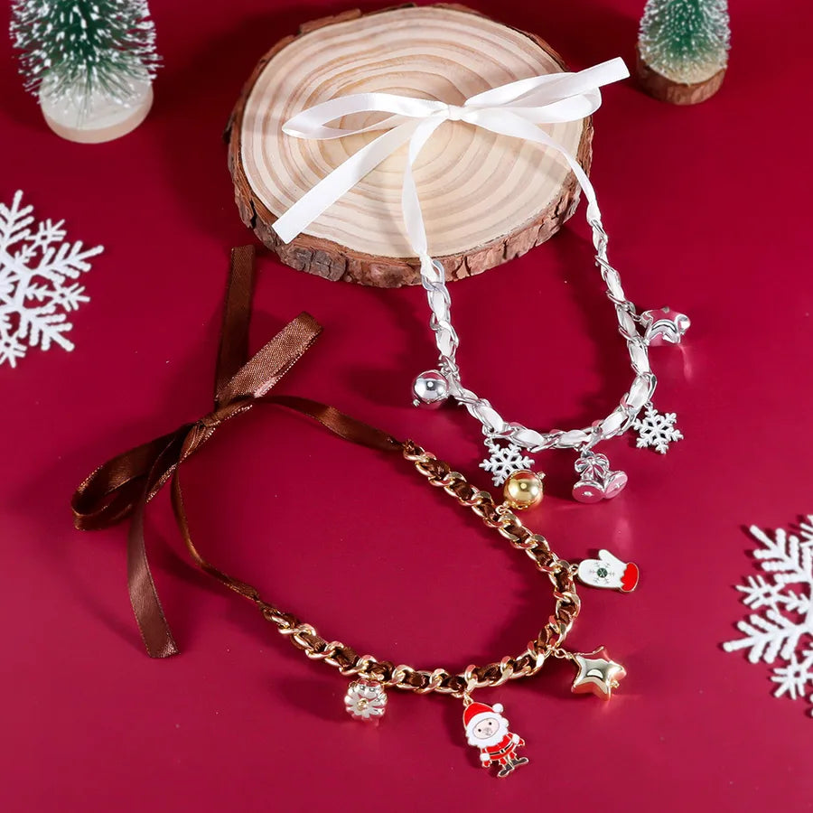 Fashionable Christmas Gift Santa Claus Pendant Necklace Trendy  Christmas Snowflake Creative Clavicle Chain