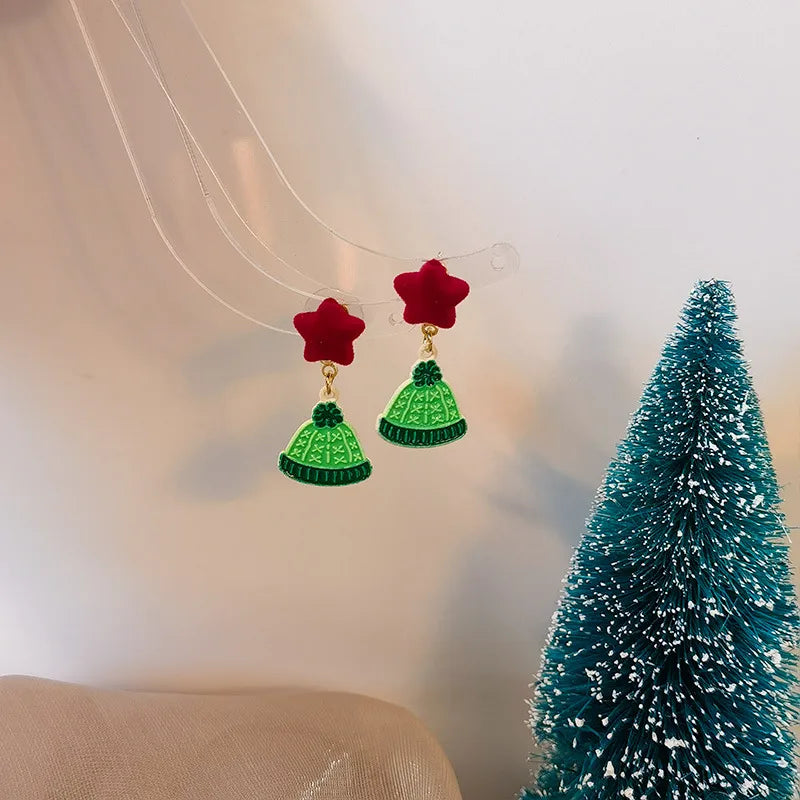 Handmade Christmas Festive Tassel Earrings Original Design Geometric Pattern Zinc Alloy Women's Jewelry Accessories Ear Jewelry