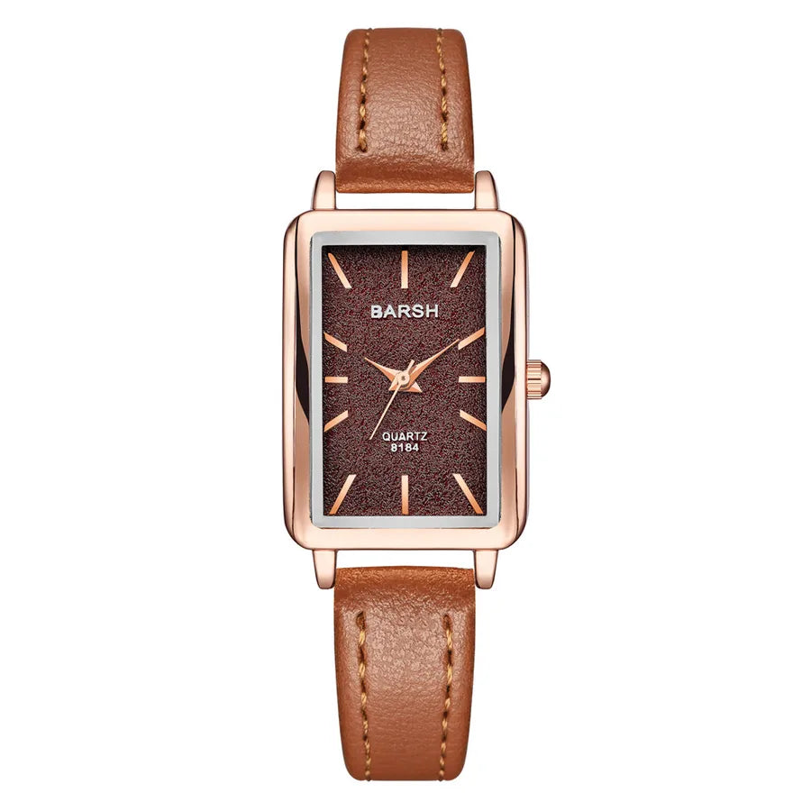 fashion rectangle buckle quartz women's watches